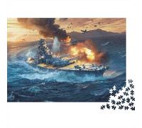Scena di battaglia navale, puzzle da 1000 pezzi, battaglia navale in mare, gioco educativo per adulti, decorazione per la casa, sfida ad alta difficoltà, regalo di compleanno, 52x38cm/1000pcs