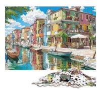 Scena di canale vibrante da 1000 pezzi - 3 puzzle per adulti, regalo di Halloween, puzzle, gioco educativo, sfida, giocattolo, 1000 pezzi (75x50 cm)