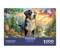 Scena di cane di montagna 1000 pezzi puzzle cane nella foresta magica per adulti giochi educativi decorazione della casa difficile sfidante maschio e femmina compleanno 52x38cm/1000 pezzi regali