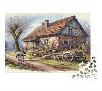 Scena di cottage rustico Puzzle 1000 Pezzi Idea Regalo Uomo Donna Cottage rustico sentiero pietra Puzzle Giocattolo Decompressivo Intellettuale Educativo Intrattenimento Creativo Erwachsene Kinder
