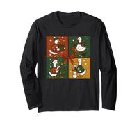 Scena di Gioia Natalizia di Cozy Ducks Winter Wonderland Maglia a Manica