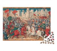 Scena di guerra medievale, cavalleria che carica in battaglia Puzzle 1000Pcs Decorazione Per La Casa. Rilassamento E Intelligence Per Adulti E Bambini Da 14 Anni 1000pcs (75x50cm)
