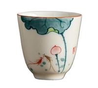 Scena di orchidea di bambù per tazza da tè in ceramica dipinta a mano smaltata al miele(1pc-E)