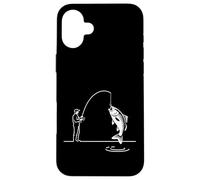 Scena di pesca minimale pescatore all'aperto Hobby Design Custodia per iPhone 16 Plus