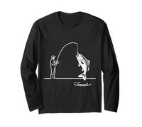 Scena di Pesca minimale Pescatore all'aperto Hobby Design Maglia a Manica