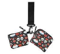 Scena di pipistrello emo Kid Halloween teschio cuore spezzato Alt portamonete da donna carta