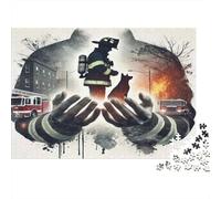 Scena di Soccorso Vigile del Fuoco Puzzle 1000 Pezzi per Adulti Carta Gioco di Puzzle 1000 Pezzi Relax Casa Regalo Decorazione 38x26cm/1000pcs