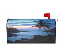 Scena di spiaggia oceanica con palme 03 Coperture per cassette postali Avvolgimenti magnetici Copertura per cassetta postale Decorazione per la casa da giardino