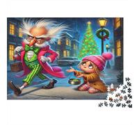 Scena di strada di Natale Puzzle DIY Da 1000 Pezzi Per Hobbisti, Cartone Resistente,Grinch Xmas Fun Decorazione Murale, Esposizione Murale, Regalo Di Festa, Gioco Mentale 52x38cm/1000pcs