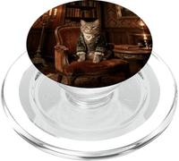 Scena di studio a lume di candela ritratto biblioteca gatto vittoriano PopSockets PopGrip per MagSafe