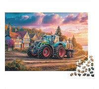 Scena di trattore rurale 1000 pezzi puzzle cartone 100% riciclato molto difficile appassionati collezionisti rilassamento pausa ufficio 52x38cm