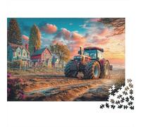 Scena di trattore rurale 1000 pezzi puzzle in cartone molto difficile adulti adolescenti 12-18 casino di cervello educativo paesaggio fattoria vintage 70x50cm