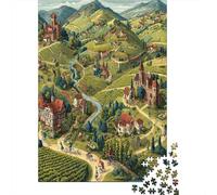 Scena di vendemmia in un villaggio Puzzle 1000Pcs Decorazione Per La Casa. Rilassamento E Intelligence Per Adulti E Bambini Da 14 Anni 52x38cm/1000pcs