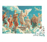 Scena divinità greche nuvole Puzzle 1000 pezzi per adulti Scena artistica di guerrieri mitologici antichi stimolante Premium spesso robusto vibrante antistress decorazione 70x50cm/1000pz