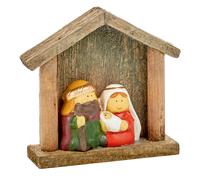 Scena Fissa Del Presepe Di Natale - Maria Giuseppe E Bambino Gesù In Una Stalla