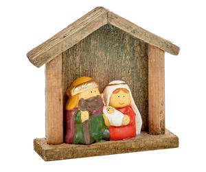 Scena Fissa Del Presepe Di Natale - Maria Giuseppe E Bambino Gesù In Una Stalla