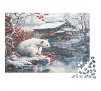 Scena inverno orso polare Puzzle 1000 Pezzi In puzzle in Cartone Premium, Un Gioco Di Puzzle Per Disintossicazione Digitale, Ideale Per Giochi Di Puzzle Da Viaggio, Se