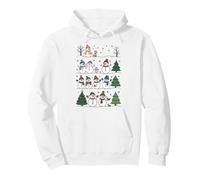 Scena Natalizia con Famiglia di Pupazzi di Neve Felpa con Cappuccio