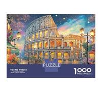 Scena notturna del Colosseo Puzzle da 1000 pezzi Castello delle fiabe luminoso per adulti Gioco educativo Bellissima decorazione Sfida Alta difficoltà Regali di compleanno 38x26 cm/1000 pezzi