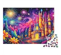 Scena notturna di fantasia 1000 Pezzi Puzzle Per Coppie in Cartone Extra Often Antistress Allenamento Mentale Arte del Castello dell'Arcobaleno Regalo Per Appassionati Di Coppie 70x50cm/1000pcs