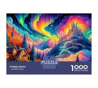 Scena notturna fantasy Puzzle Paesaggio cosmico con aurora boreale 1000 Tessere Cartone Resistente Per Adulti E Ragazzi, Educativo Stimolante, Idea Regalo Premium Natale Decorazione 38x26cm/1000pcs