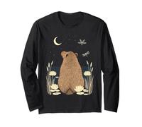 Scena Pacifica dello Stagno delle libellule della Luna di Capybara Maglia a Manica