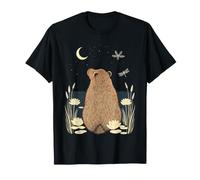 Scena Pacifica dello Stagno delle libellule della Luna di Capybara Maglietta