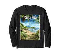 Scena paradisiaca sulla Spiaggia Tropicale della Costa Rica Maglia a Manica