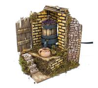 Scena per Presepe con Torchio per Uva 15 x 10 x 17 cm con Pompa Funzionante