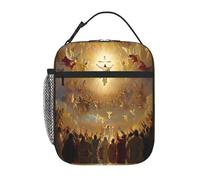Scena religiosa, luce divina, angeli, croce, contenitore per il pranzo, riutilizzabile, a prova di perdite, portatile, isolato, per picnic, ufficio, escursionismo, pesca.