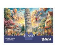 Scena romantica della via del Colosseo 1000 Pezzi Puzzle Da Montare Personalmente Per Esercitare Il Pensiero Logico Leaning Tower Vibrant Town ideale Per Feste E Come Regalo Per Collezionisti 52x38