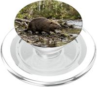 Scena sul bordo dell'acqua del bosco di Beaver Riverbank PopSockets PopGrip per MagSafe