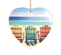 Scena sulla spiaggia con sedie, regalo per addio al nubilato, ornamento natalizio Mr & Mrs, un regalo unico per un ricordo di nozze