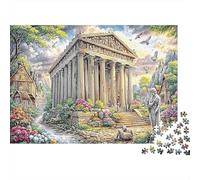 Scena Tempio Antico Puzzle in cartone Tempio greco antico nel paesaggio fantasy Puzzle classico regalo da collezione di Natale segreto 70x50cm/1000 pezzi