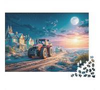 Scena trattore invernale 1000 Piece Precision-cut Pieces Paesag fantas rur Puzzle Lovers Gift Stress Relief Puzzle Family Game Night Limited Edition 52x38cm/1000pcs