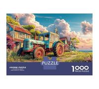 Scena trattore- Puzzle 1000 Pezzi In Arte vintage Resistente E Durevole, Un Busta Di Puzzle A Rompicapo Per Enigma Per Il Relax Mentale, Ideale Per Vacanza Relax, Puzzle