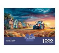 Scena trattore Puzzle 1000 Pezzi In Paesaggio retro Resistente E Durevole, Un Busta Di Puzzle A Rompicapo Per Enigma Per Il Relax Mentale, Ideale Per Vacanza Relax, Puzzle 52x38c