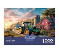 Scena trattore Puzzles 1000 Pezzi In Paesaggio retro Colori Brillanti, Un Gioco Di Puzzle Per Pace Interiore, Ideale Per Attività in Famiglia, Regalo Di Compleanno Originale 38x26cm/1000pc