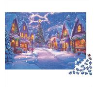 Scena villaggio Natale_3 Rompicapo 1000 Pezzi In puzzle in Cartone Premium,Un Puzzles Per Giochi Di Puzzle Per Lo Sviluppo Cognitivo,Ideale Per Passatempo Per Anziani,Il Puzzle Più Venduto 52x38c