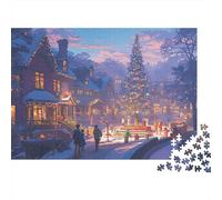 Scena villaggio Natale_3 Rompicapo 1000 Pezzi In puzzle in Cartone Premium,Un Puzzles Per Giochi Di Puzzle Per Lo Sviluppo Cognitivo,Ideale Per Passatempo Per Anziani,Il Puzzle Più Venduto 52x38c