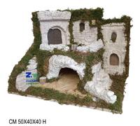 SCENARIO AMBIENTAZIONE PER PRESEPE CON GROTTA PAESAGGIO EFFETTO PIETRA 27614