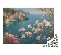 Scenario Borghi Costieri 1000 Pezzi Vista Costa Magnolia Puzzle per Adulti Rilassante Antistress Decorazione Parete Idea Regalo 38x26cm