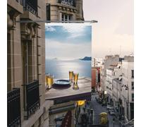 Scenario di un tavolo sopra il mare Bandiera 3 x 1,5 m bandiere da giardino all'aperto bandiere durevoli per la casa con occhielli bandiere decorative da cortile grande banner per feste esterne