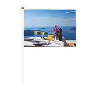 Scenario di un tavolo sopra il mare Bandiera palmare Celebrazione Eventi Reali Bbq Decorazione del partito Porti Evento Decorazioni del giardino