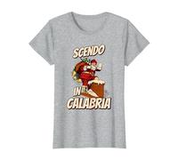 scendo in Calabria Maglietta, Donna, Grigio Melange, XXL