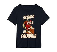 scendo in Calabria Maglietta, Donna Plus-Size, Nero, 6X