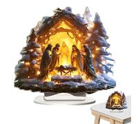 Scene Da Tavolo Di Natività, Set Presepe Di Nascita Di Gesù, Decorazione Della Casa | Set Di Ornamenti Per Presepe Di 20cm/7.8 Pollice Decorazione Della Nascita Di Gesù Per Mensole, Ch