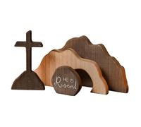 Scène de tombe vide - Décor de la Nativité de Pâques | Statue de centre de table chrétienne, ornement d'affichage de vacances religieuses pour la maison, l'église, le salon, la salle à manger, le mant