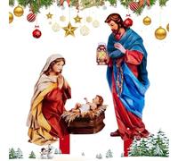 Scene Di Natività All'aperto Cortile - Segno Acrilico Da 9,84 Pollici, Decorazione Del Giardino Di Natale, Display All'aperto Di Babbo Natale, Scultura Di Ornamenti Per Vacanze Religiose | Pe