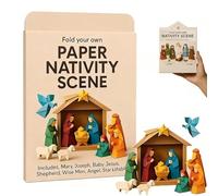 scene di natività di carta fai,DIY Paper Nativity Scene, Christmas Origami Craft Set with Jesus Angel & Animal,for Beginners,Holiday Paper Decoration for Craft Lovers-B